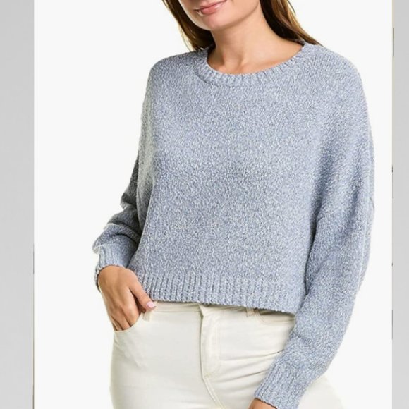 Central Park West Sweaters - Central Park West New York Senna Denim Knit Cropped Sweater M